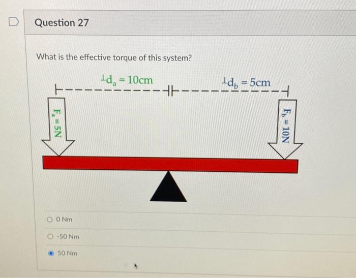 Solved Question 27 What is the effective torque of this