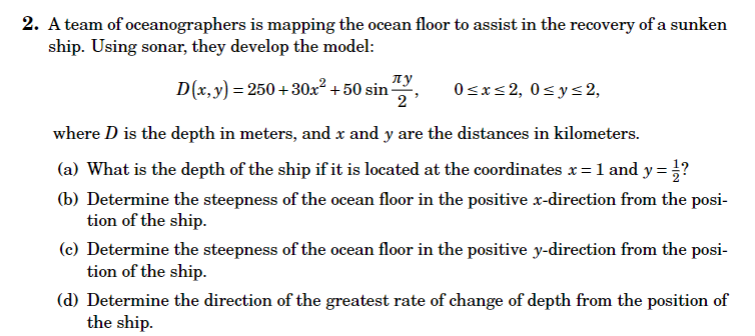 Solved A team of oceanographers is mapping the ocean floor | Chegg.com