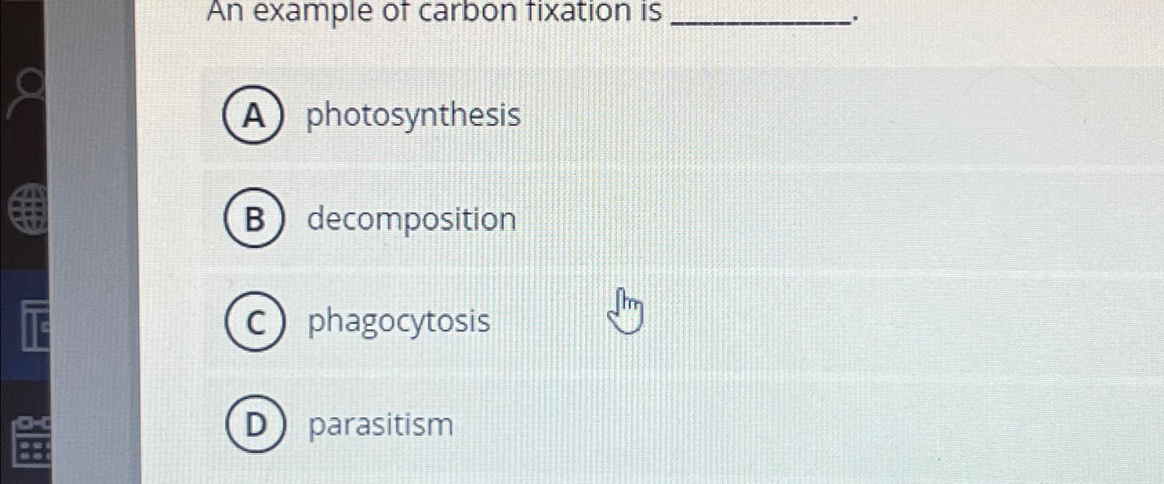 Solved An example of carbon fixation