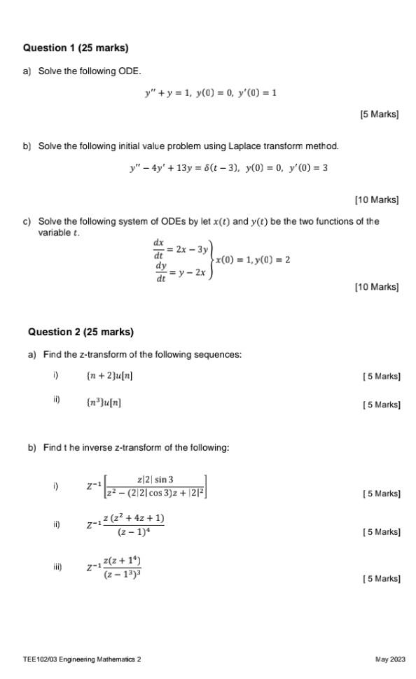 Solved A Solve The Following ODE Y y 1 y 0 0 y 0 1 5 Chegg solved-a-solve-the-following-ode-y-y-1-y-0-0-y-0-1-5-chegg