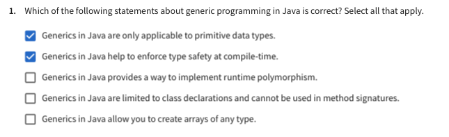 Solved Which of the following statements about generic | Chegg.com