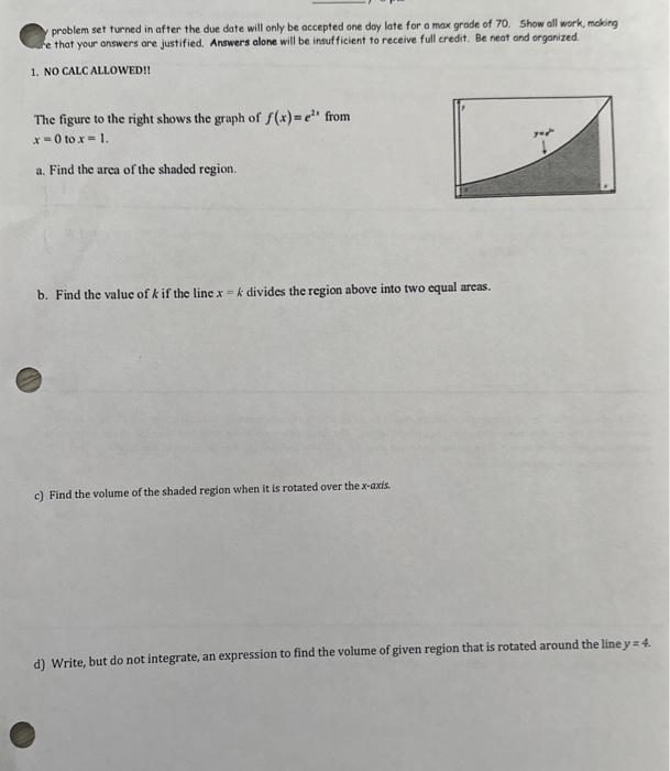 Solved problem set turned in after the due date will only be | Chegg.com