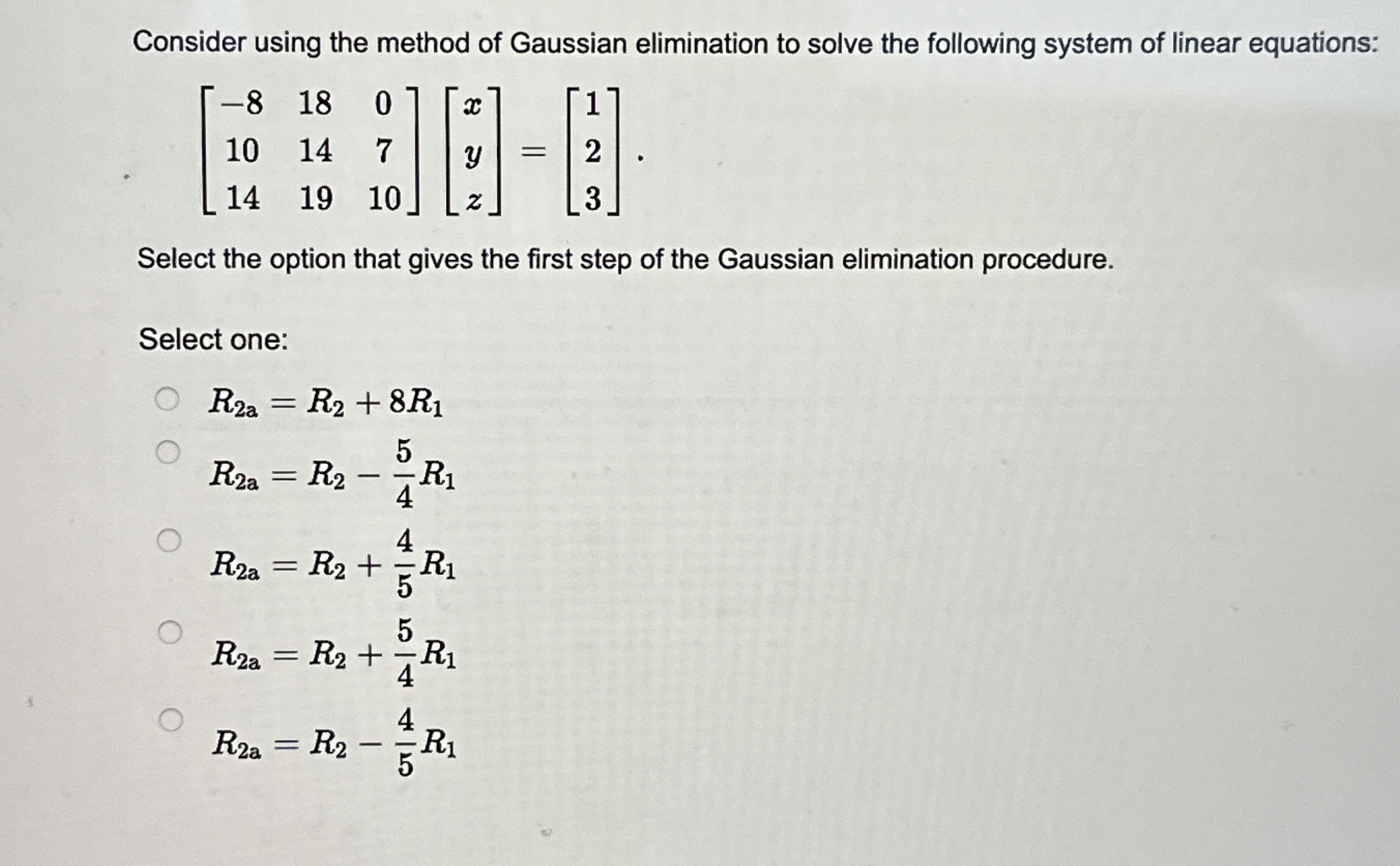 Solved Consider using the method of Gaussian elimination to | Chegg.com