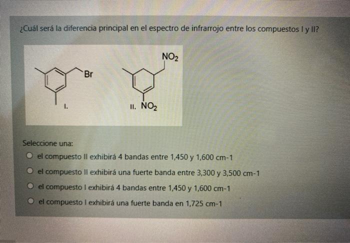 Solved Which Would Be The Main Difference In The Ir Spectrum Chegg Com