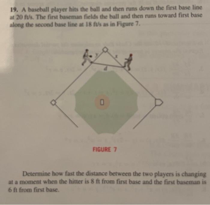 Solved 19. A bascball player hits the ball and then runs | Chegg.com