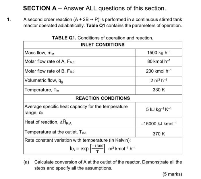 Solved (c) Calculate the volume of the reactor required to | Chegg.com