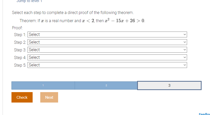 Solved Select each step to complete a direct proof of the | Chegg.com