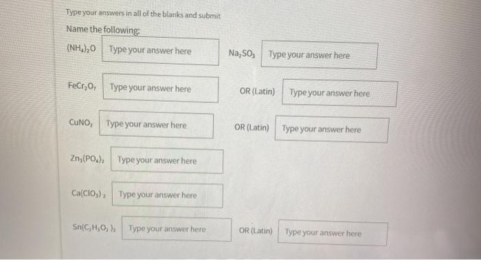 Solved Type your answers in all of the blanks and submit | Chegg.com