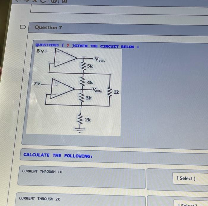 Solved Question 7 QUESTIONS ( 7 )GIVEN THE CIRCUIT BELOW: 8V | Chegg.com