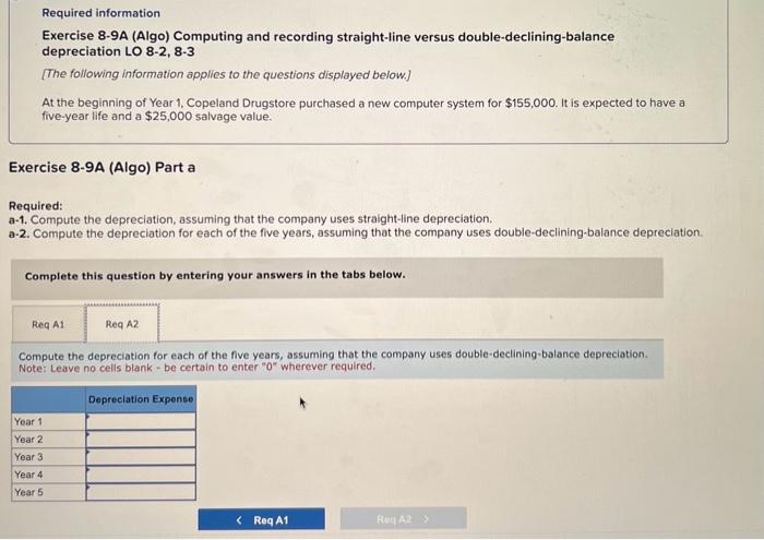 Solved Required Information Exercise 8-9A (Algo) Computing | Chegg.com