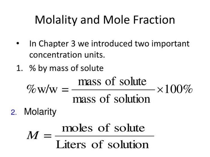 Formula molality Molality using