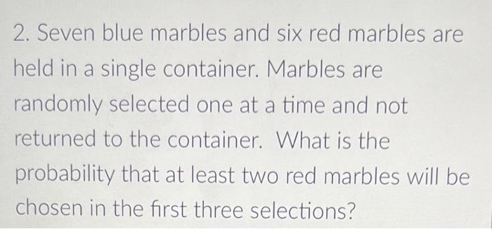 Six Red Marbles