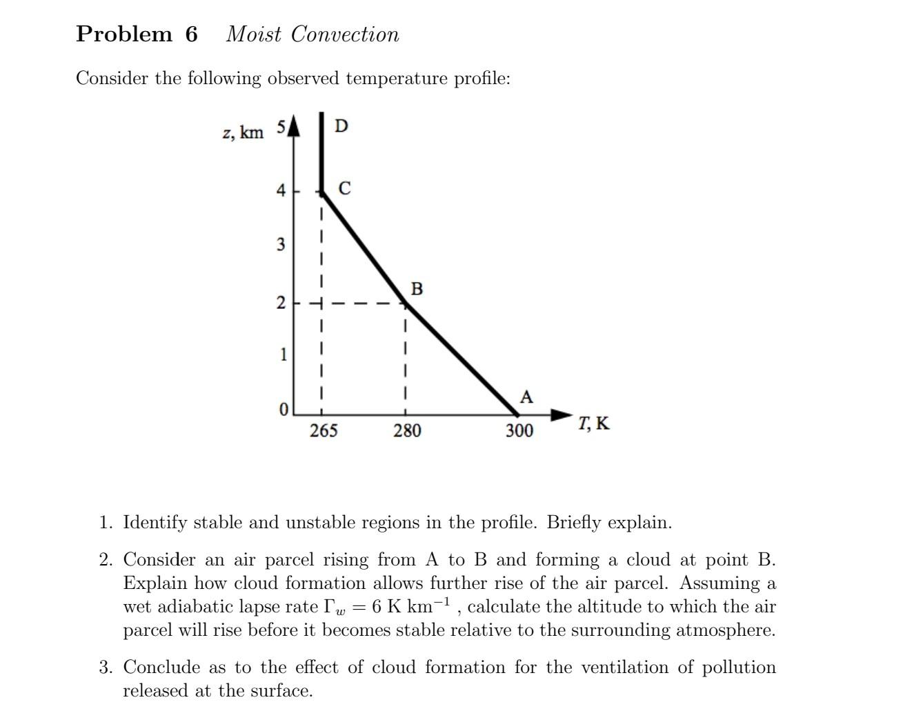 Solved Consider the following observed temperature profile: | Chegg.com