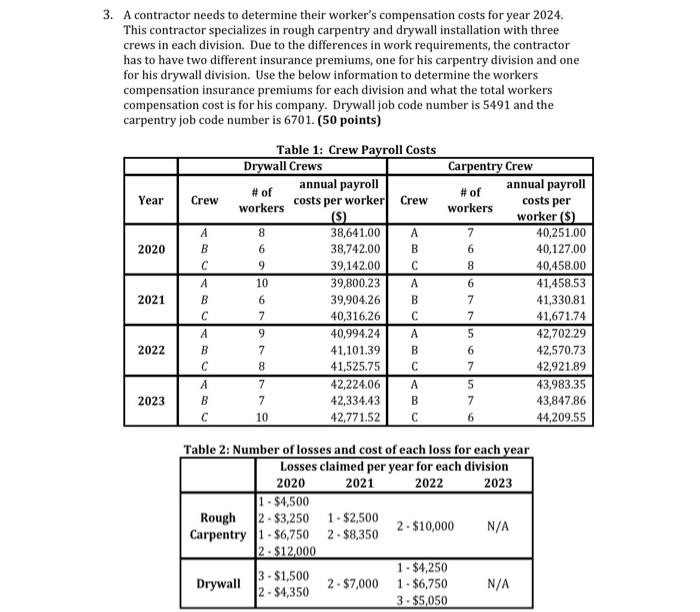 Solved A Contractor Needs To Determine Their Worker S Chegg Com   Image