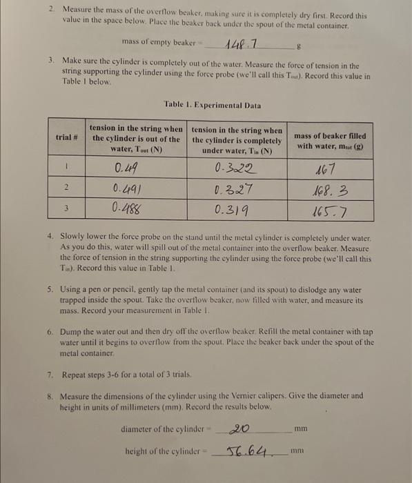 Solved BUOYANCY ATHOME LAB Introduction When an object is