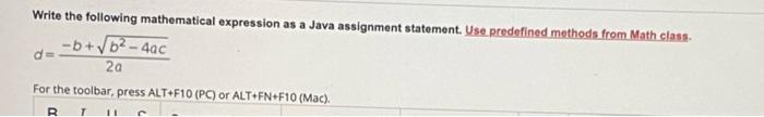 Solved Write the following mathematical expression as a Java | Chegg.com