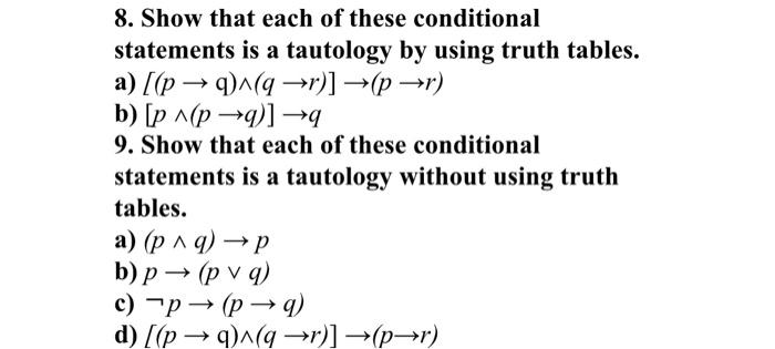 Solved 8. Show that each of these conditional statements is | Chegg.com