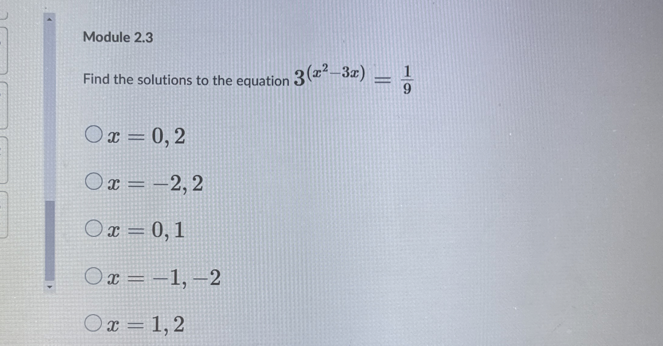 Solved Module 2.3Find the solutions to the equation | Chegg.com