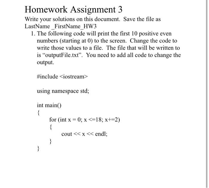 Solved Done values Homework Assignment 3 Write your | Chegg.com