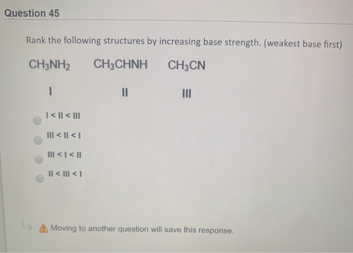 Solved Question 45 Rank the following structures by | Chegg.com