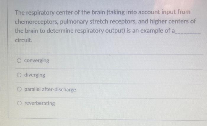 Solved The respiratory center of the brain (taking into | Chegg.com