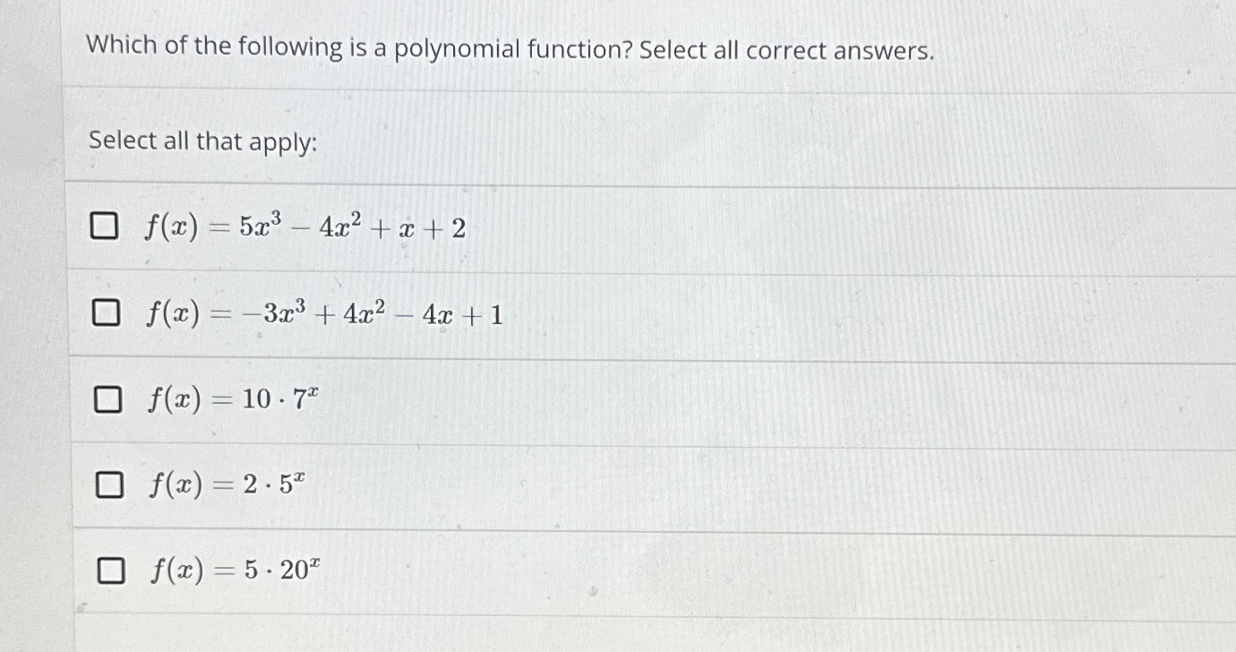 solved-which-of-the-following-is-a-polynomial-function-chegg