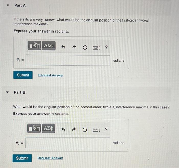 Solved An interference pattern is produced by light with a | Chegg.com