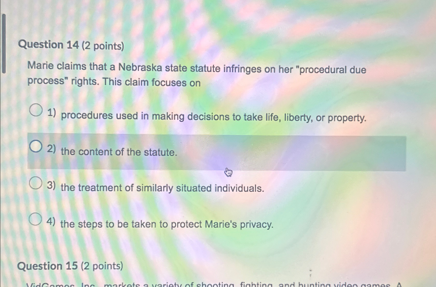 Solved Question 14 (2 ﻿points)Marie claims that a Nebraska | Chegg.com