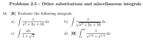 Solved Problems 2 5 ï Other Substitutions And Miscellaneous Chegg