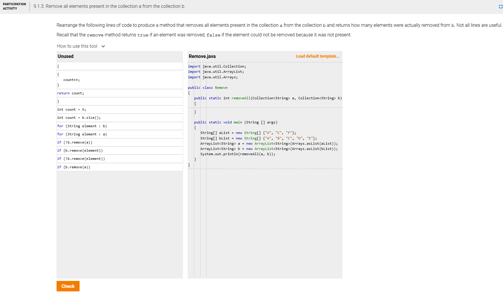 Solved Rearrange the following lines of code to produce a | Chegg.com