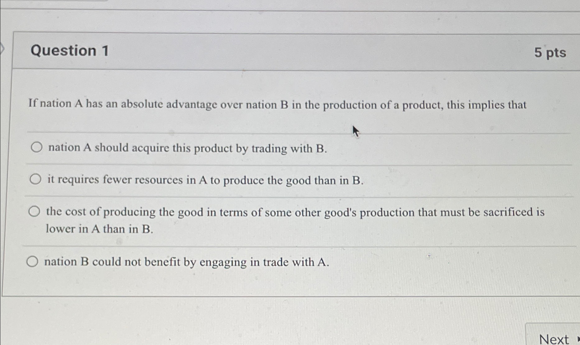 Solved Question 15 ﻿ptsIf Nation A Has An Absolute Advantage | Chegg.com