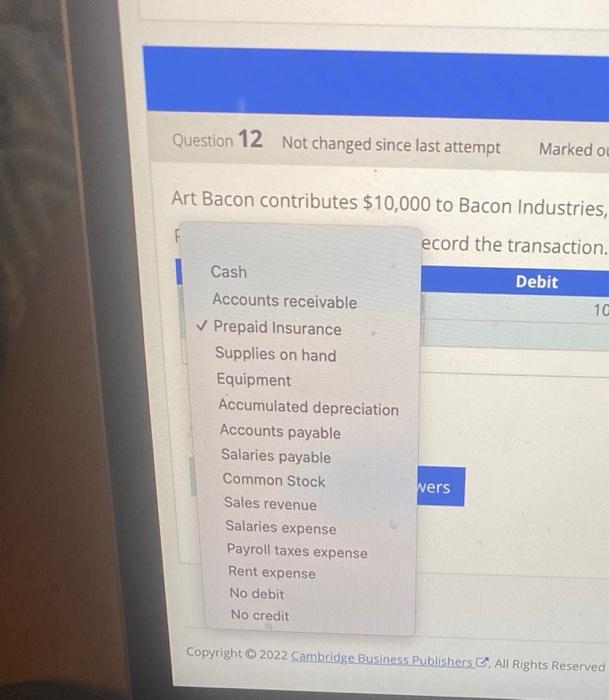 Solved Art Bacon contributes \( \ 10,000 \) to Bacon