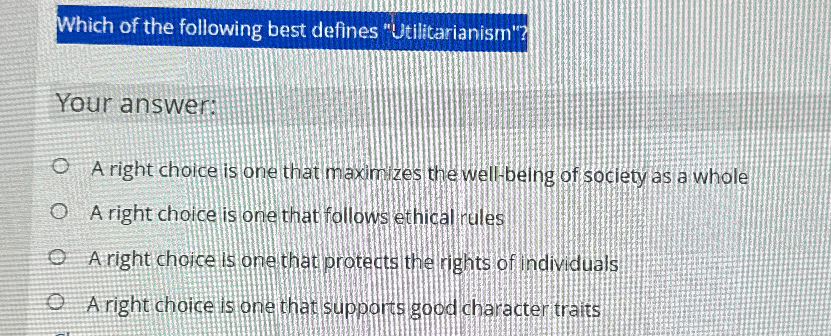 Solved Which of the following best defines | Chegg.com