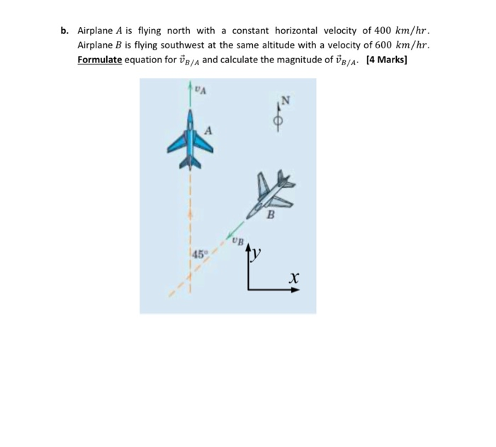 Solved B. Airplane A Is Flying North With A Constant | Chegg.com