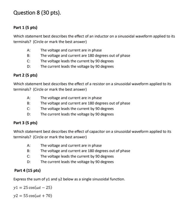 Solved Part 1 (5 pts) Which statement best describes the | Chegg.com