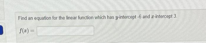 find x intercept of linear function