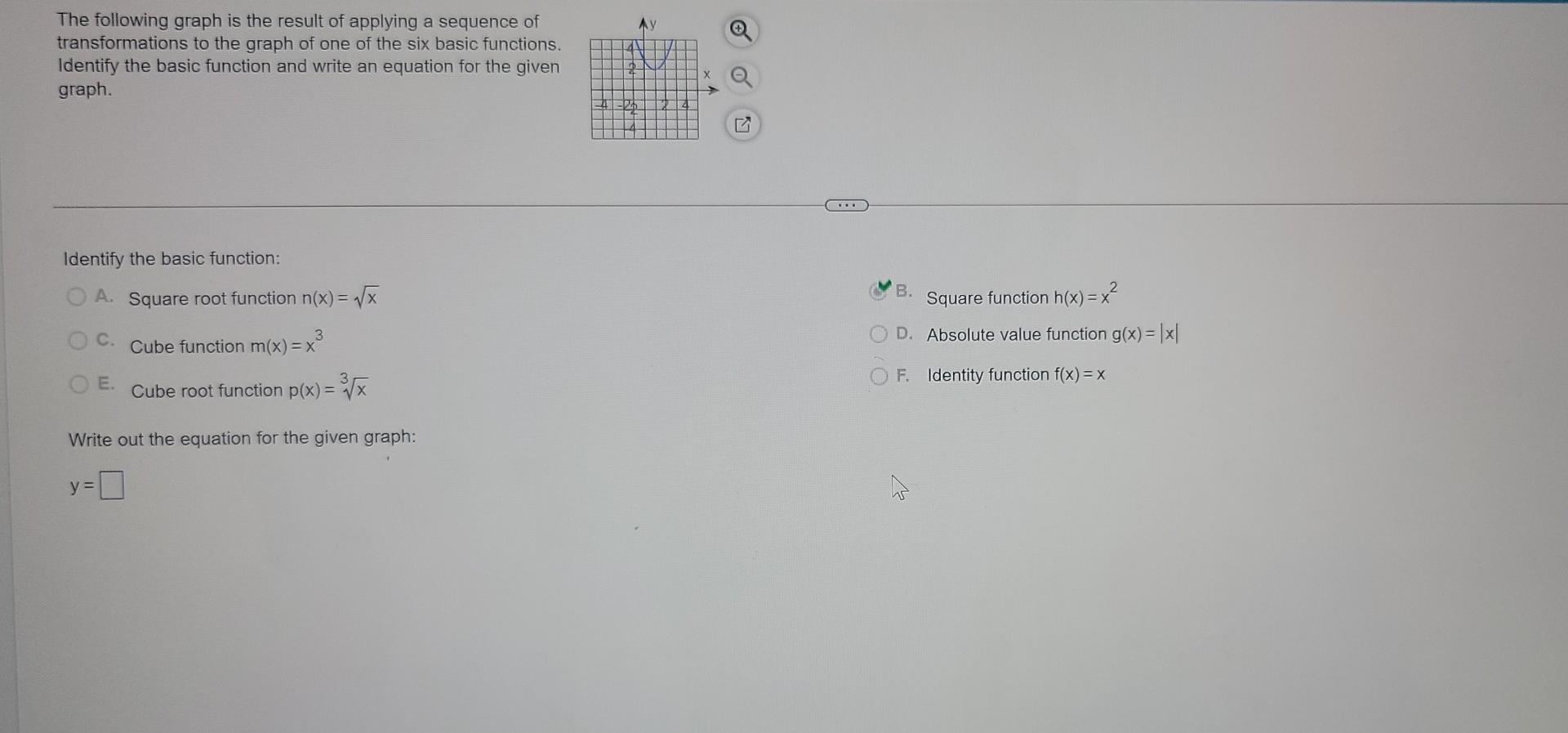 Solved AY The following graph is the result of applying a | Chegg.com