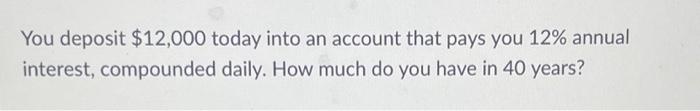 in your first year of work you deposit 1200