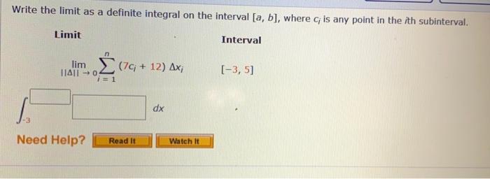 Solved Write the limit as a definite integral on the | Chegg.com