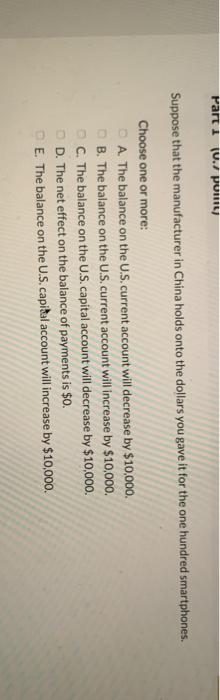 Solved See page 6E 12 Question (2 points) Suppose you are an | Chegg.com