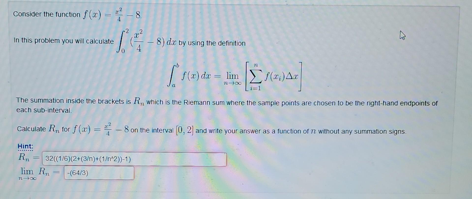 Solved Consider the function f(x)=4x2−8. In this problem you | Chegg.com