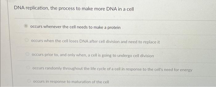 Solved Dna Replication Dna Replication Occurs In All Living Or Cheggcom