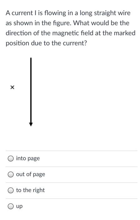 Solved A current I is flowing in a long straight wire as | Chegg.com