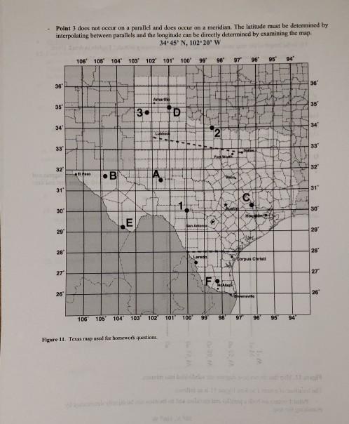 Solved 75°N, 0 Point 4 does not occur on either a parallel