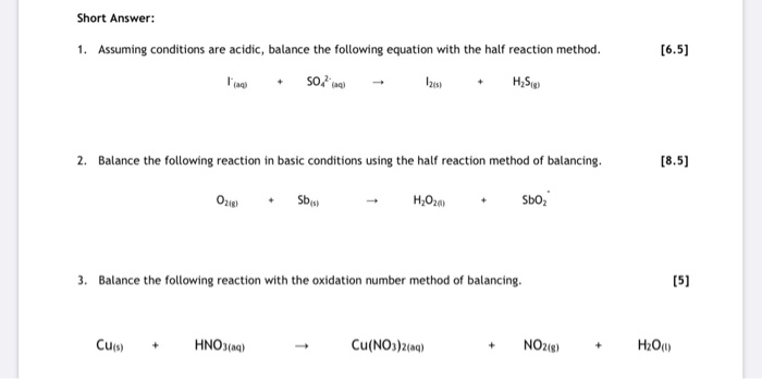 solved-short-answer-1-assuming-conditions-are-acidic-chegg