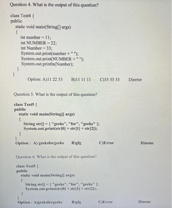 Solved Question 2. What is the output of this question? | Chegg.com