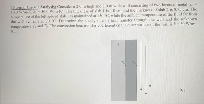 Solved Thermal Circuit Analysis: Consider A 2.0 M High And | Chegg.com