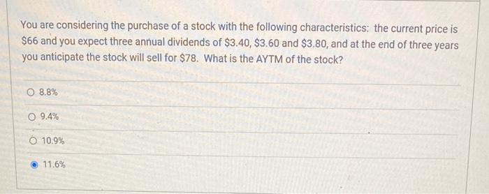 Solved You are considering the purchase of a stock with the