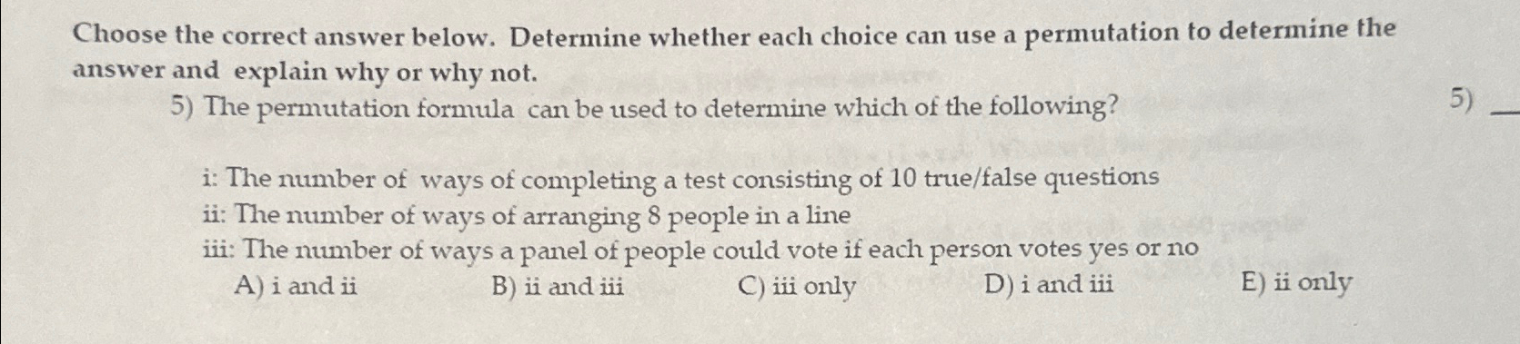 Solved Choose the correct answer below. Determine whether | Chegg.com