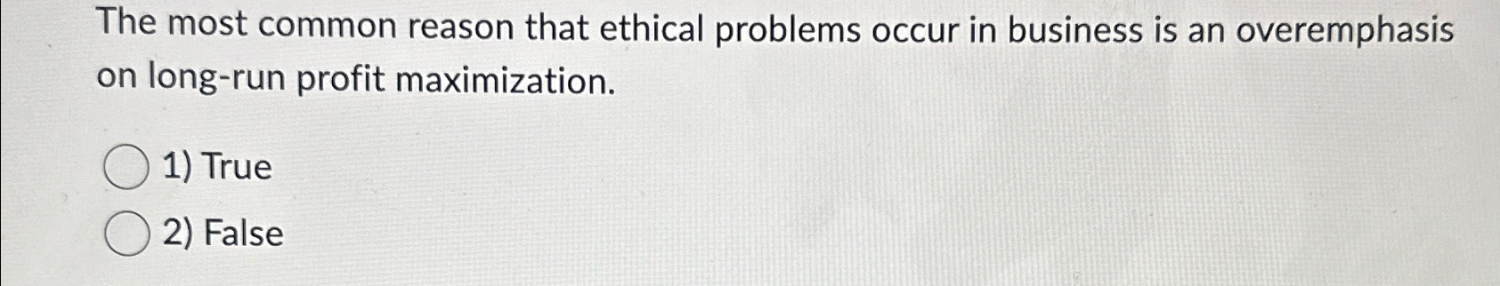 Solved The most common reason that ethical problems occur in | Chegg.com